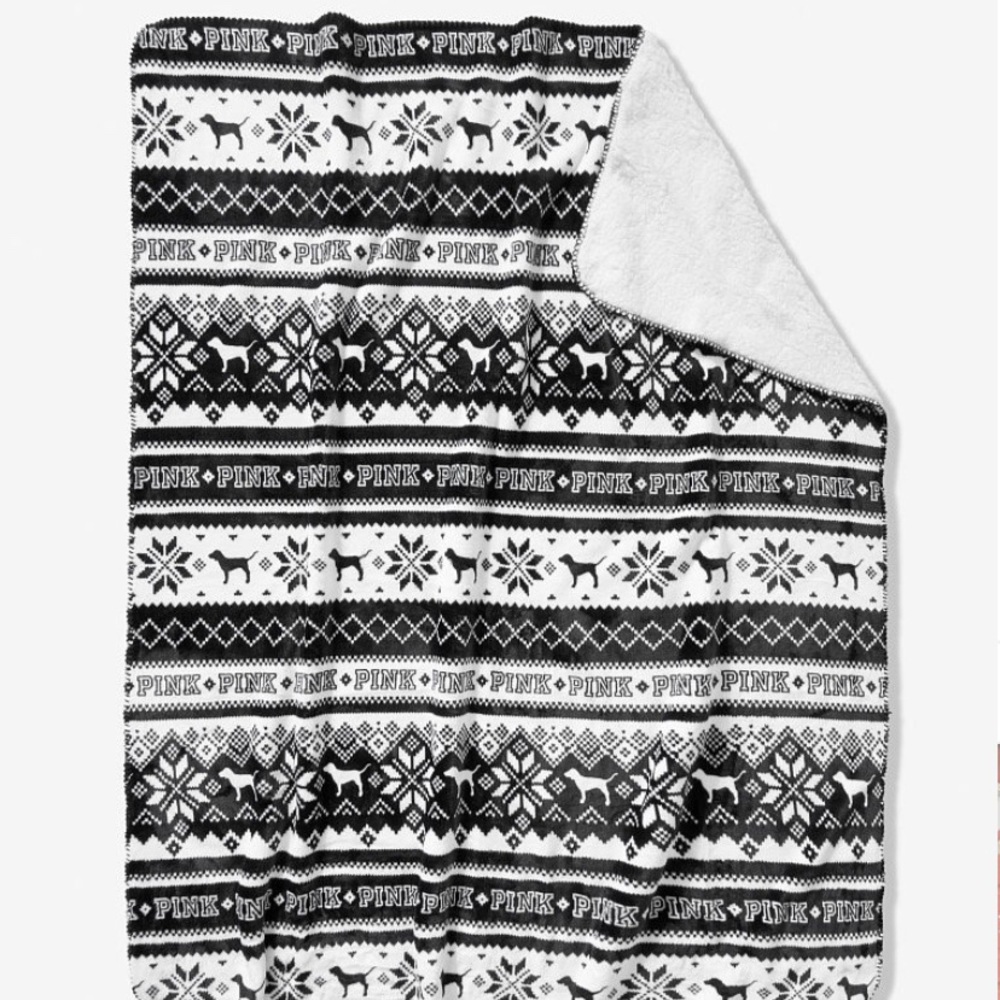 Victoria’s Secret pink winter Sherpa blanket NWT